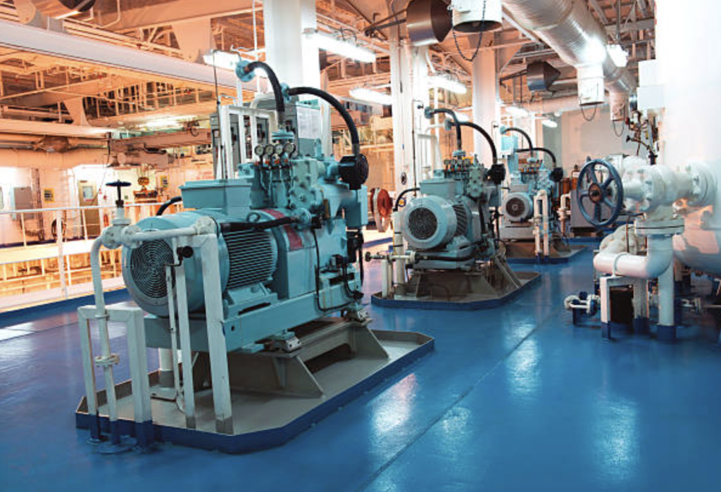 Industrial compressor systems supported by precision bearings in manufacturing environments.